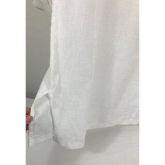 Womens Cynthia Rowley Linen Beaded Tunic Top White S - Picture 6 of 10